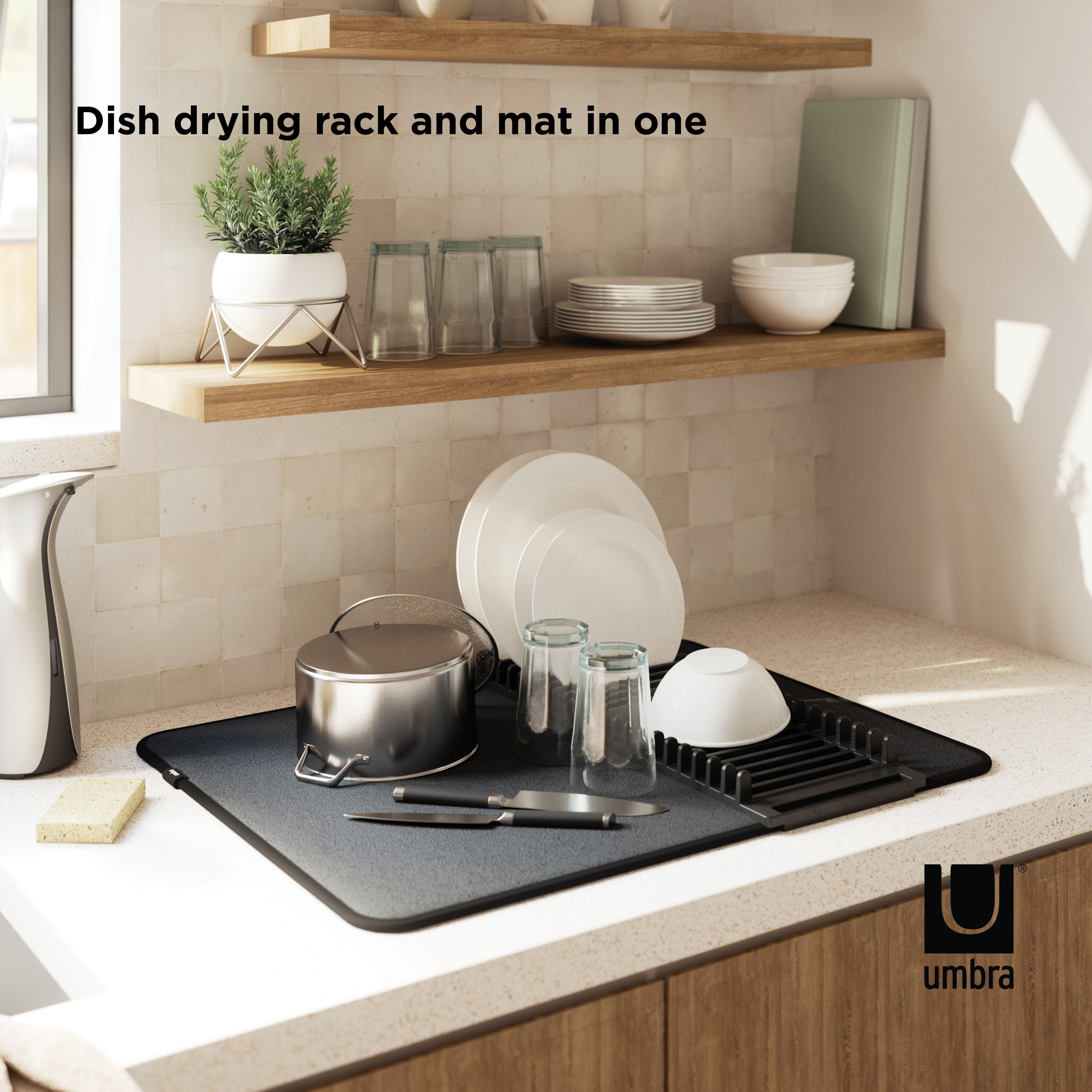 PXUB: Umbra UDRY DRYING RACK MAT BLACK