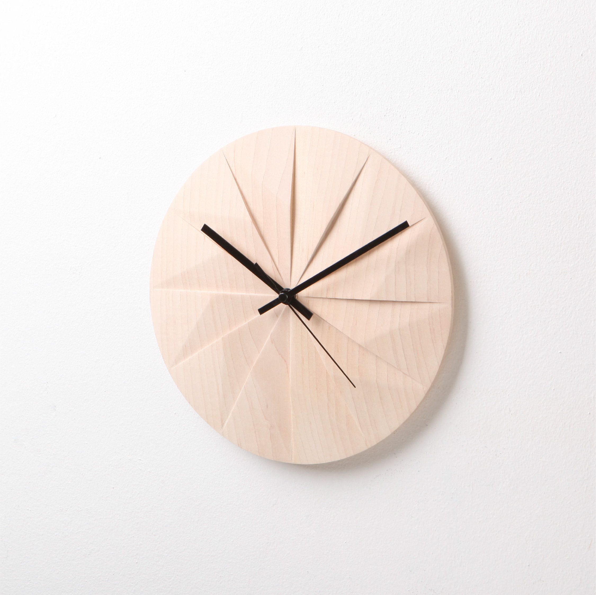 SHADY Wall clock |Natural|Black Hand clock|