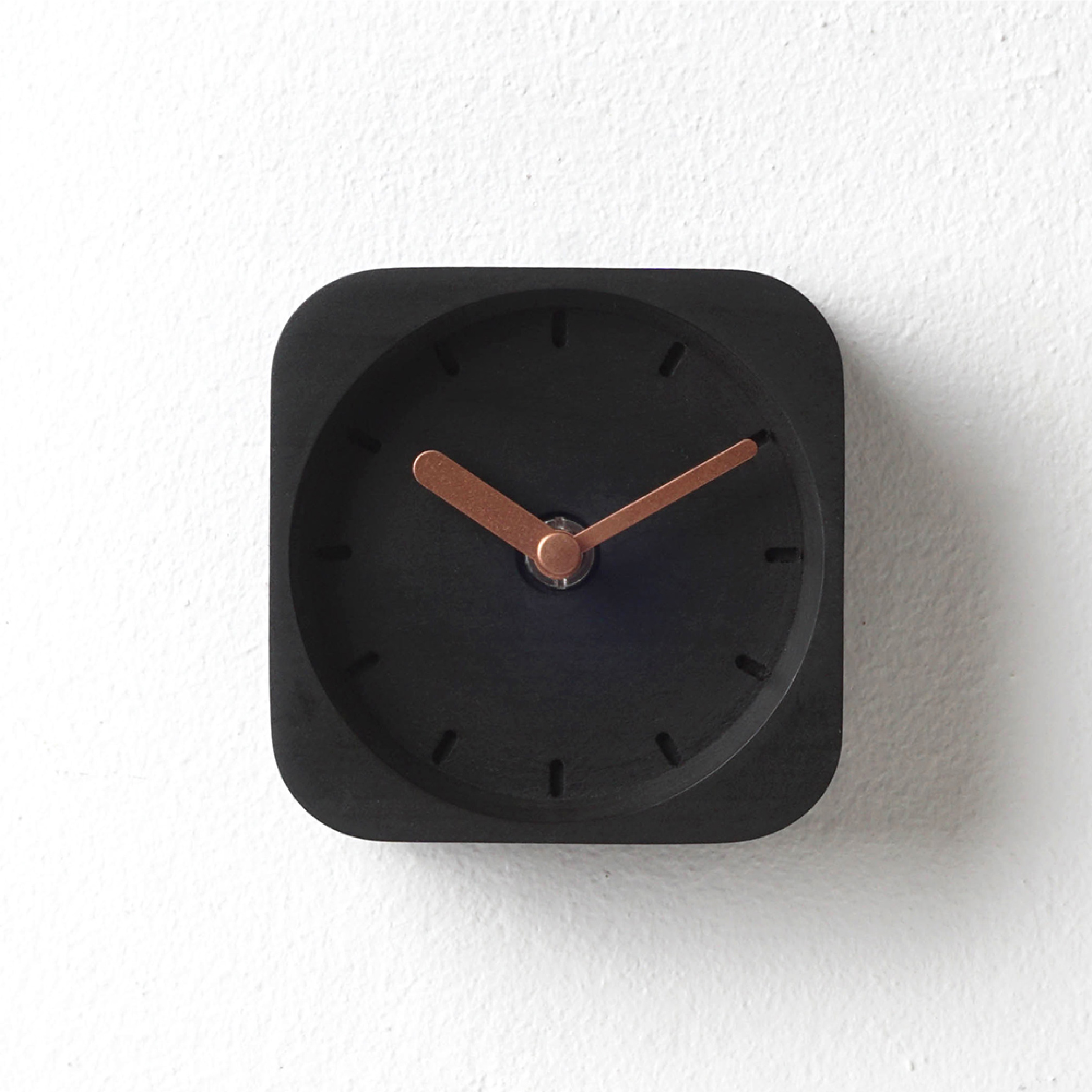 PIXEL Charcoal Black B. | Copper H. wall clock