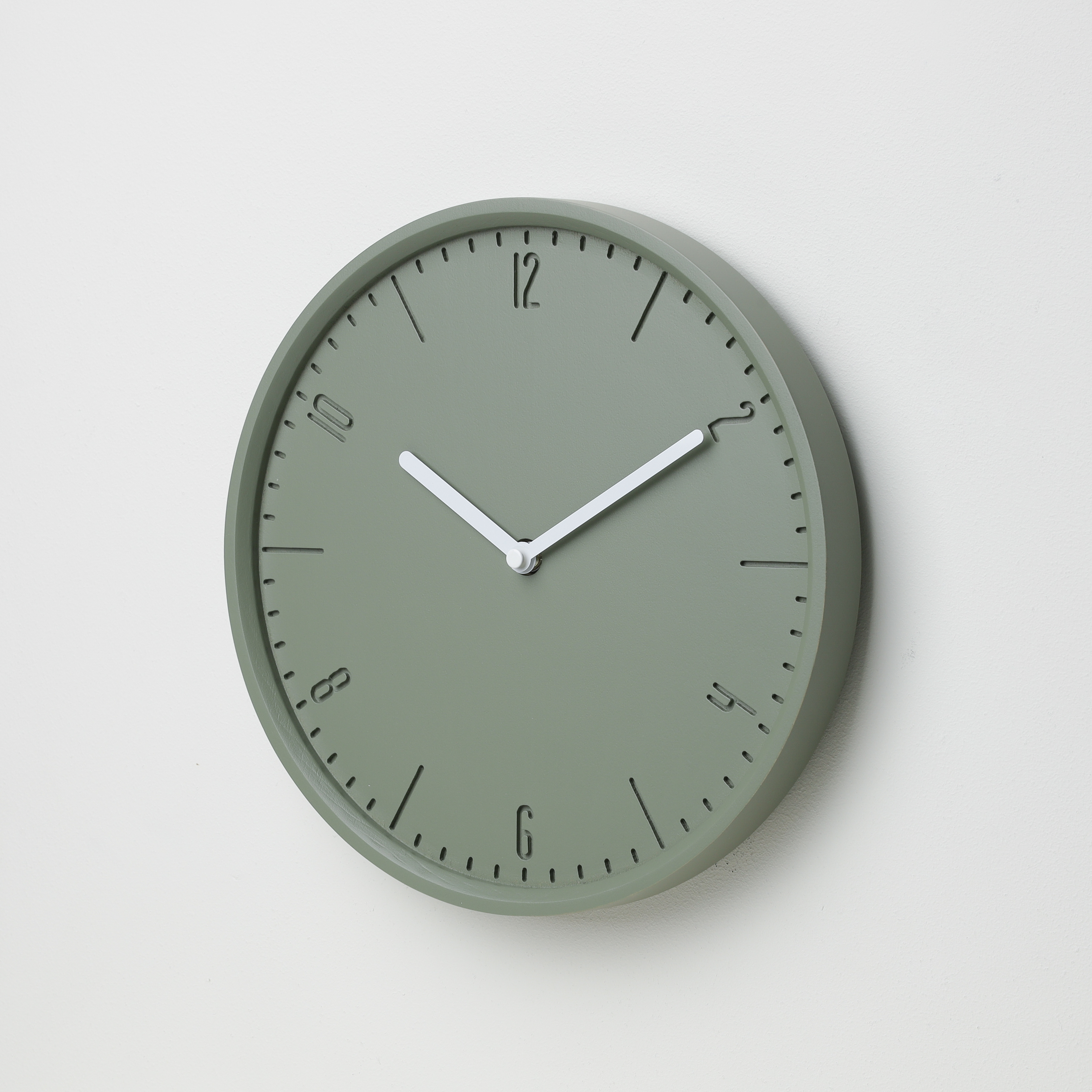COBY-W-Olive Green B. | White H. wall clock